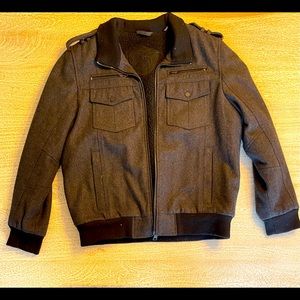Mens Black Rivet wool jacket- military style